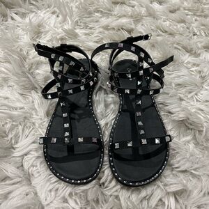 Black studded sandals